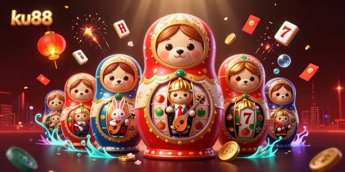 Enhance your casino experience with ku88’s vibrant 3D illustration showcasing delightful casino elements.