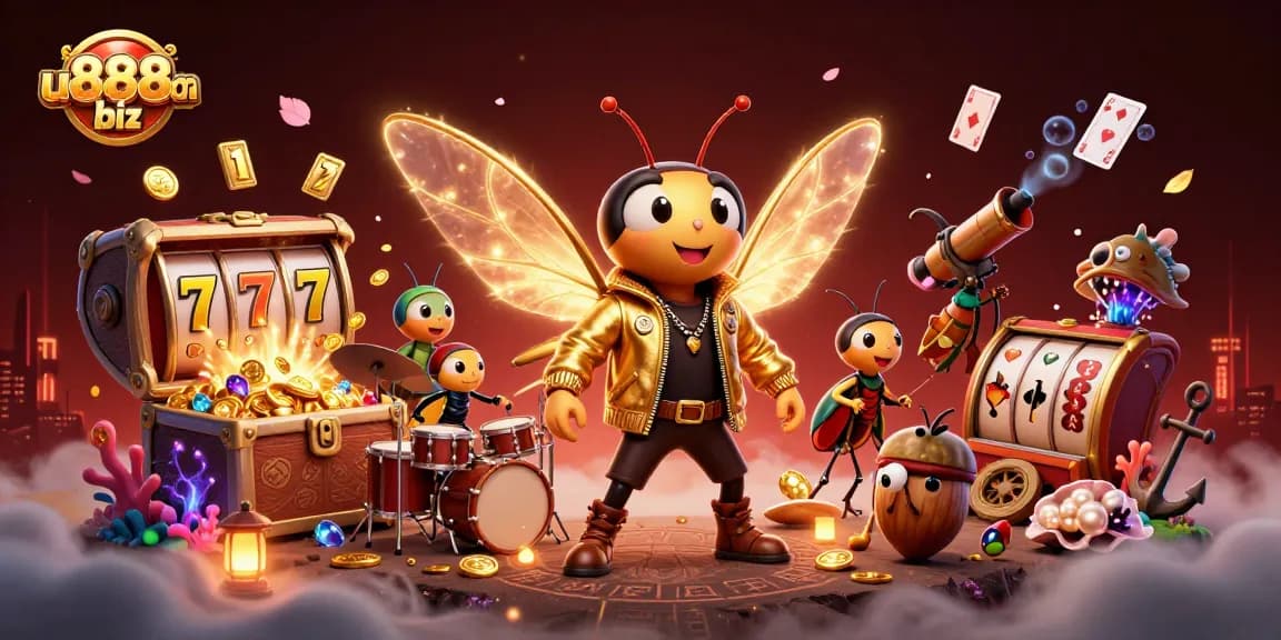 Experience winning dynamics with u888com biz in vibrant 3D casino action featuring animated characters and game elements.