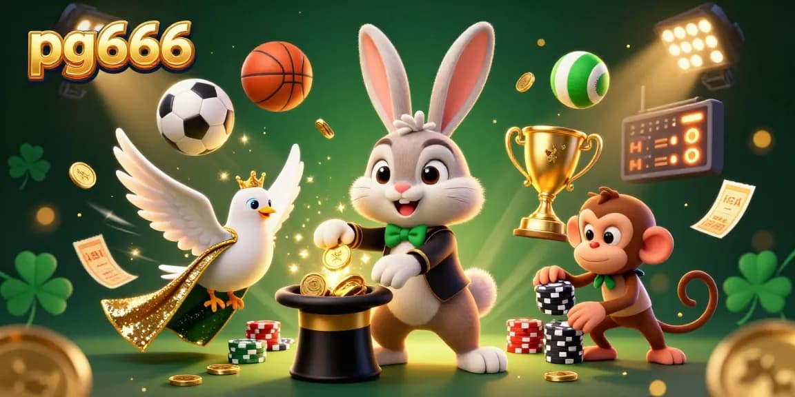 Experience the excitement with pg666 as a magician rabbit conjures coins amidst immersive gaming elements.