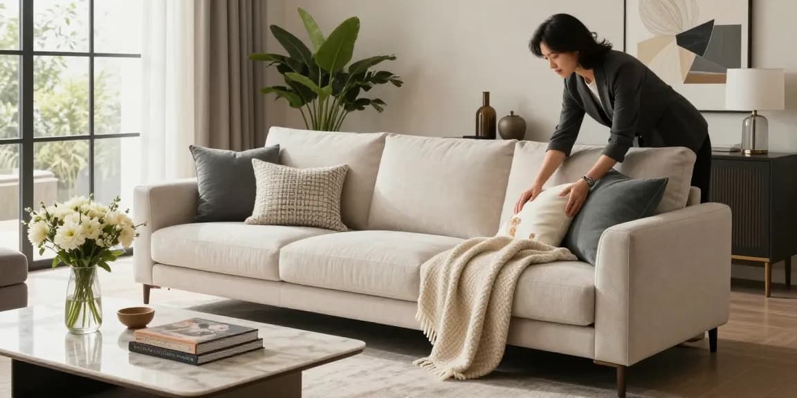 Geräumiges Wohnzimmer mit dem Baxter Sofa, einer der beliebtesten Wahl unter Baxter Sofa Händlern in Deutschland.