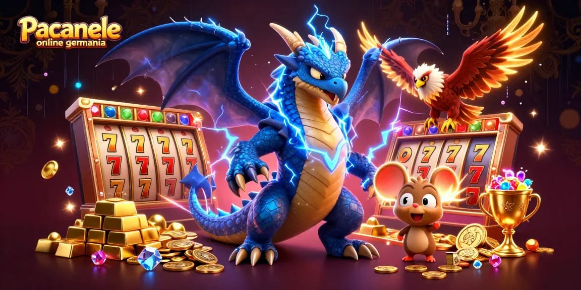 Spin Pacanele online germania and unlock treasures with dazzling slots and gems.