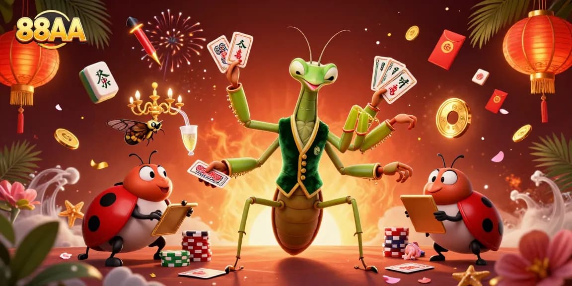 Engage with 88AA's vibrant casino dynamics in an enticing 3D illustration of characters in action.