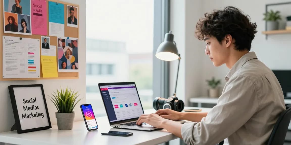 Deutsche Instagram Likes kaufen in modernem Büro mit Analysedaten und kreativen Strategien.