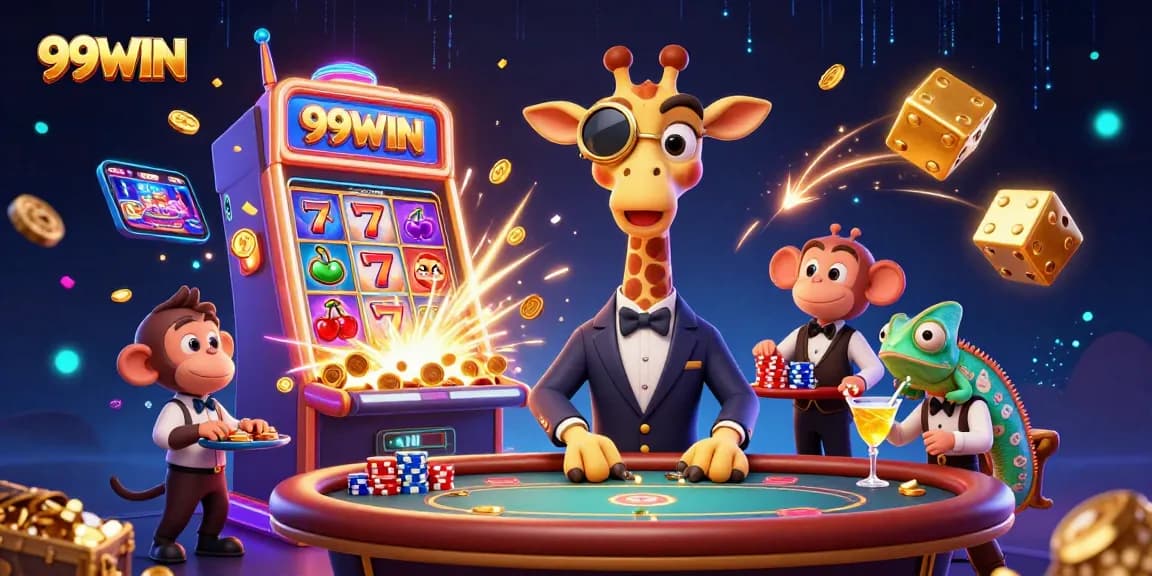 Join the excitement at 99WIN as the high-roller giraffe plays a thrilling jackpot slot game!