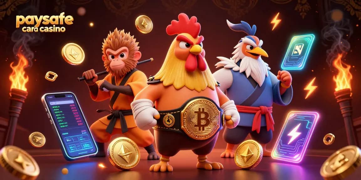 Erleben Sie schnelle Einzahlungen im Paysafe Card Casino mit dieser lebendigen 3D-Illustration.