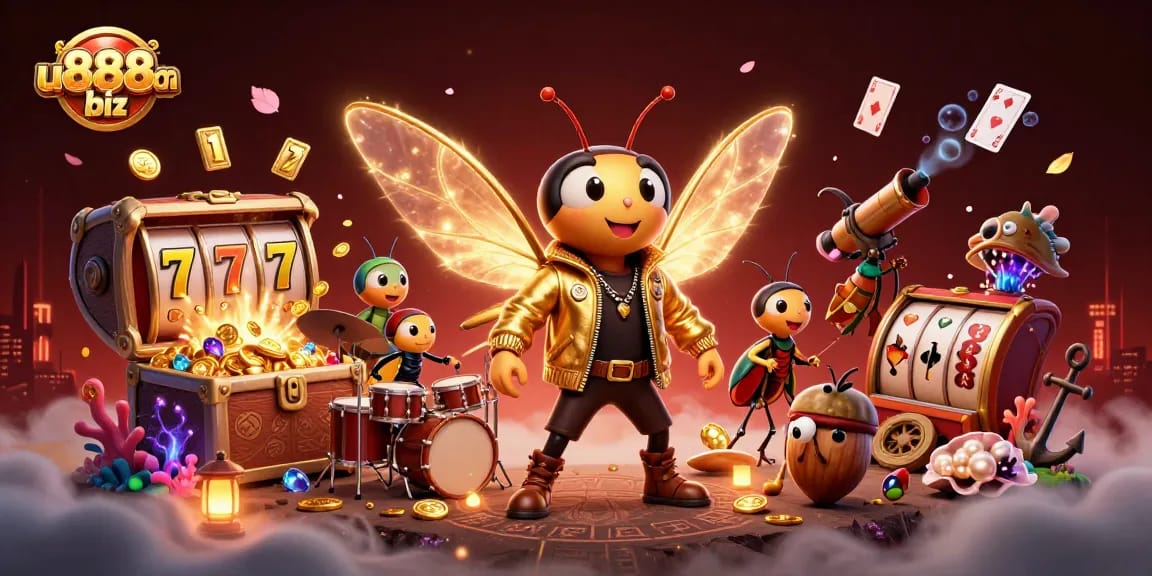 Experience winning dynamics with u888com biz in vibrant 3D casino action featuring animated characters and game elements.