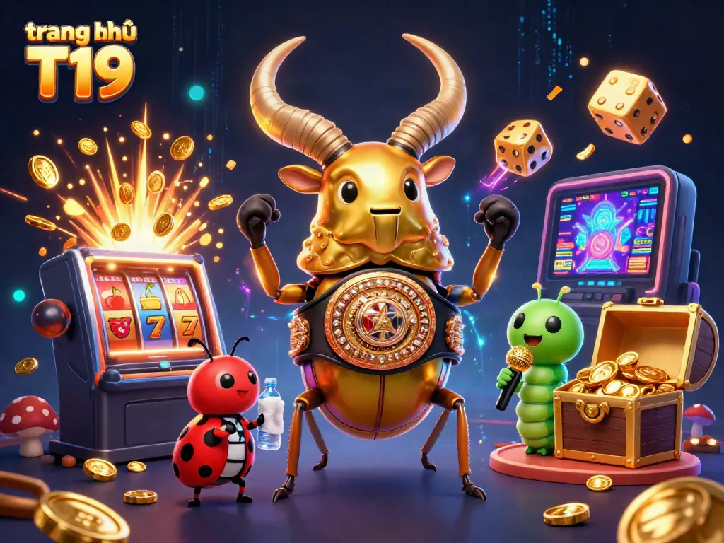 Experience the excitement of gaming at trang chủ T19 with vibrant casino action featuring a golden beetle champion.