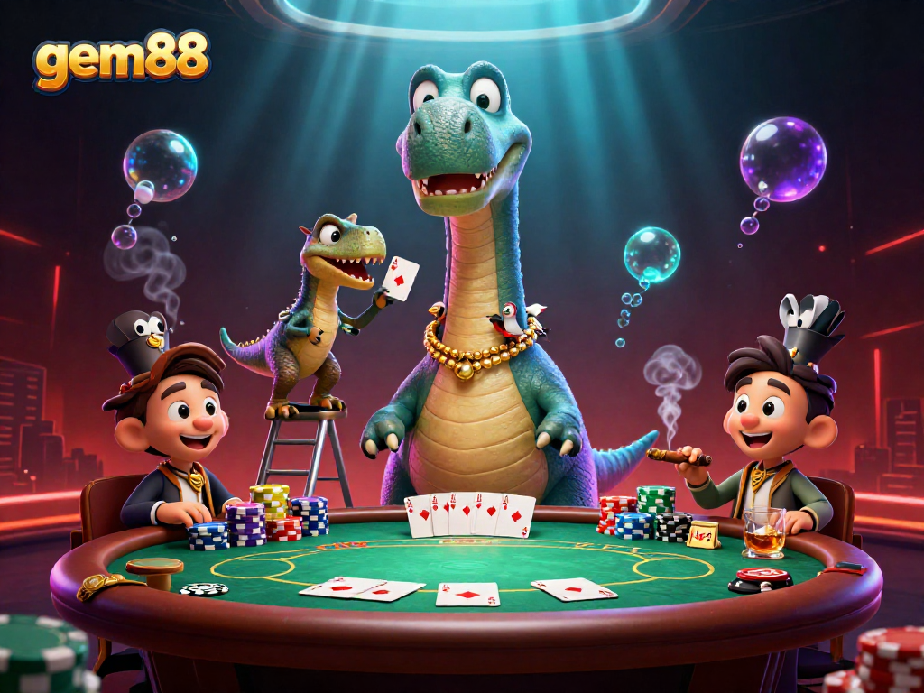 Experience exciting card deals at gem88 featuring vibrant colors and a dynamic casino atmosphere.