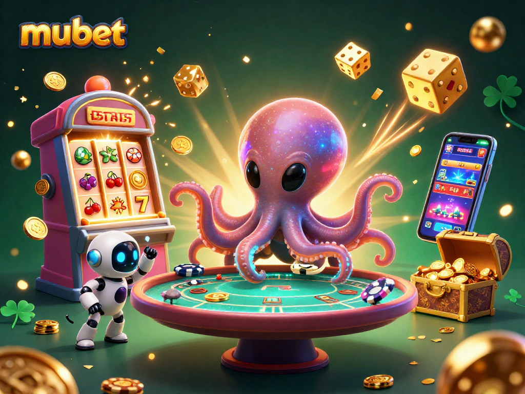Play exciting casino games with Mubet as the alien octopus operates the holographic poker table.