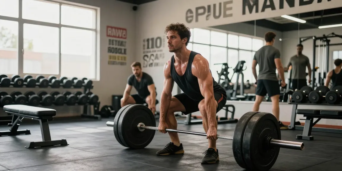 Krafttraining im Anabolika Shop Deutschland Fitnessstudio, das Stärke und Engagement beim Kreuzheben demonstriert.
