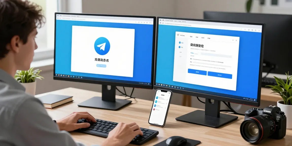在现代办公环境中,用户在桌面计算机上使用Telegram中文界面,展示汉化设置过程。