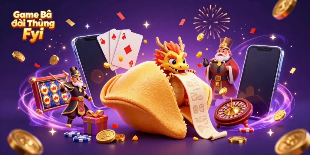 Experience excitement with action from Game Bài Đổi Thưởng Fyi featuring a fantasy-themed casino illustration.