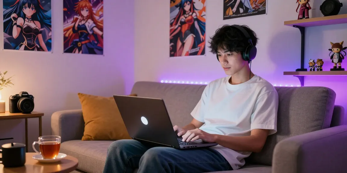 Engaging hentai chat interaction with an anime AI character in a cozy setting.