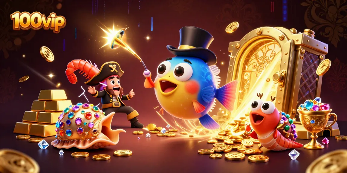 Experience the excitement of 100vip with a vibrant underwater casino scene filled with treasures.