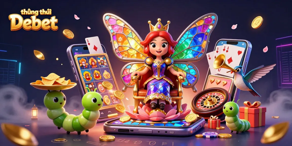 Experience the thrill with thương hiệu Debet in a vibrant casino scene full of colorful games.