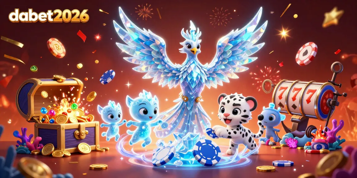 Dabet2026 brings an ultra-detailed casino-themed scene with a vibrant ice phoenix and poker-themed elements.