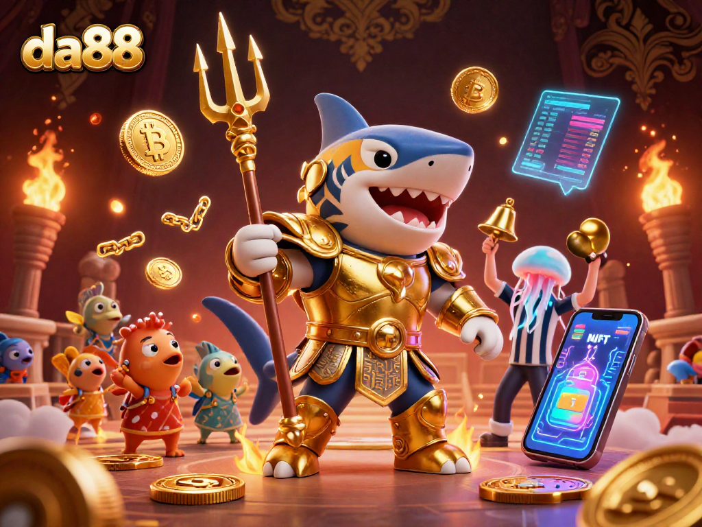Experience thrilling gameplay at da88 with underwater action featuring animated characters and vibrant crypto elements.
