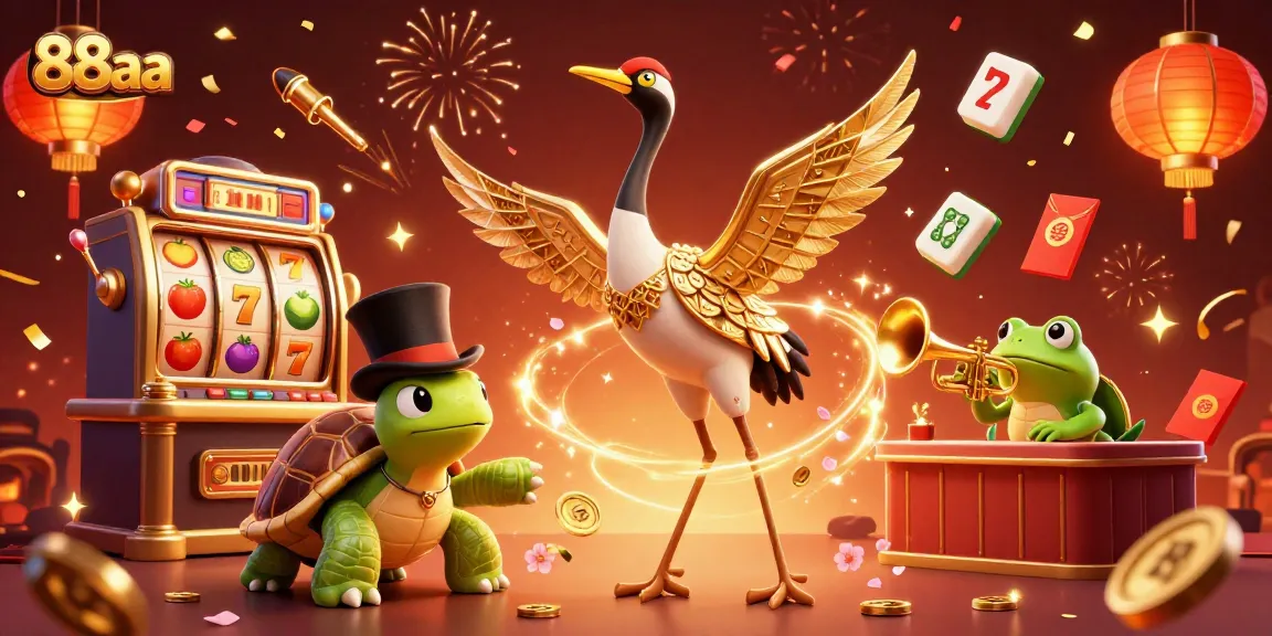 Join the excitement at 88aa as cartoon characters immerse in vibrant slot games and festivities.