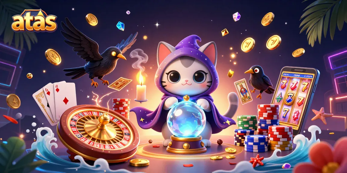 Engage in thrilling gaming adventures at atas casino, featuring vibrant characters and casino elements.
