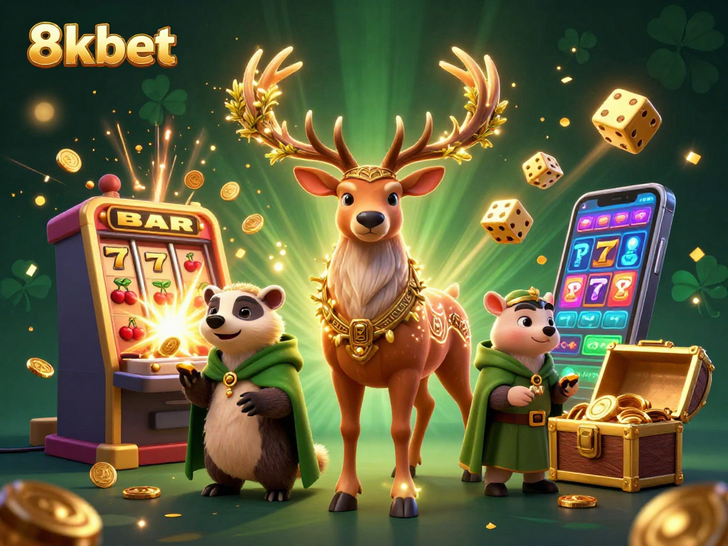 Experience thrilling wins at 8xbet with vibrant casino adventures in a 3D animated scene filled with excitement.