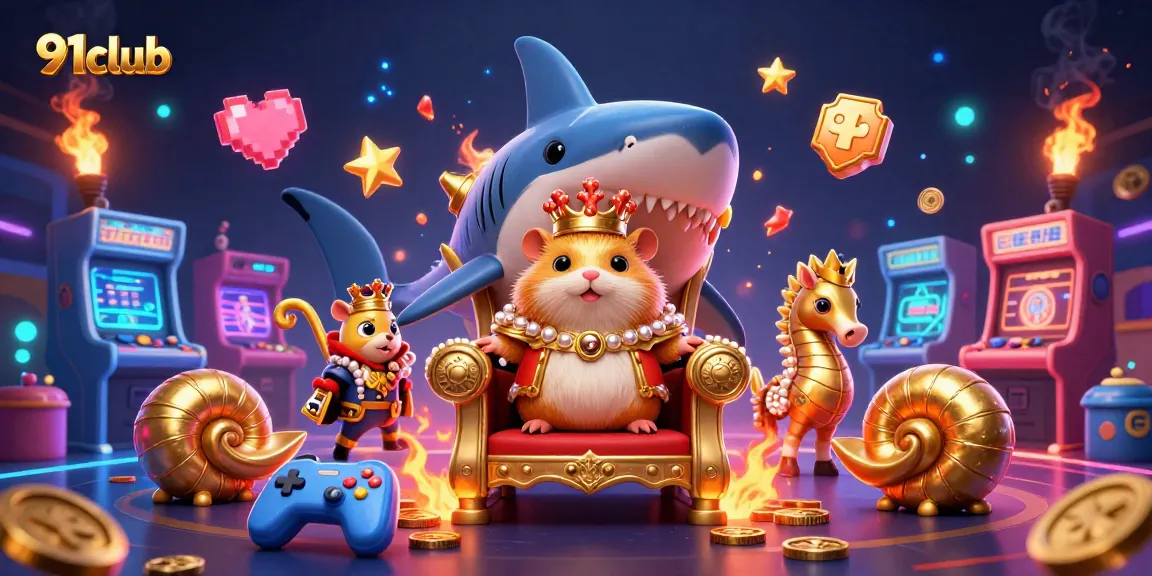 Engage in thrilling games with 91club while enjoying vibrant casino-themed characters and elements.