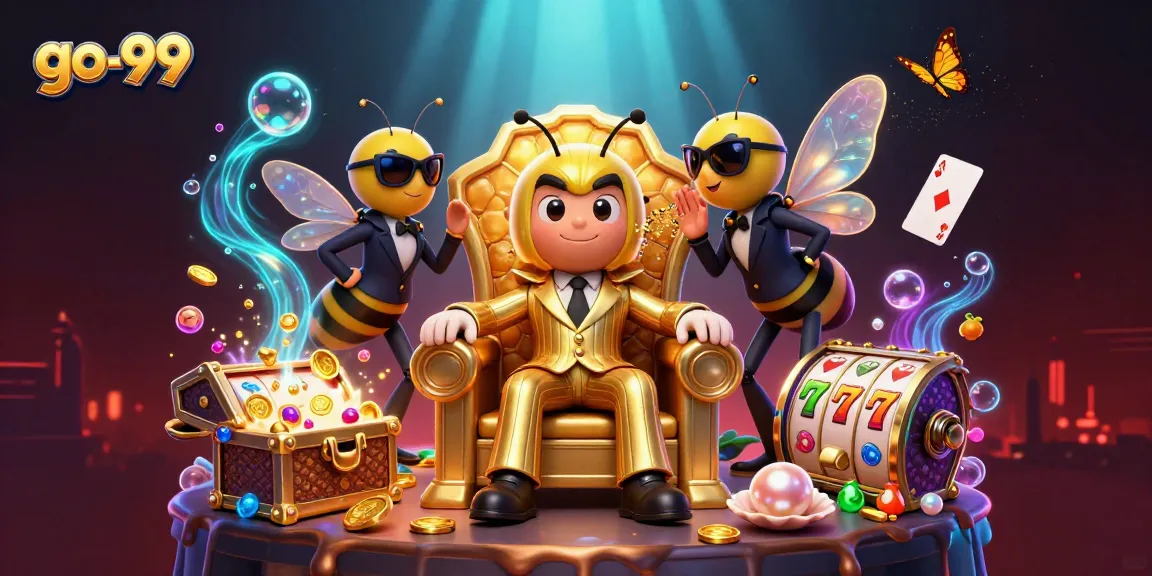 Join the fun at go-99 with an exciting scene featuring cartoon characters and vibrant casino elements.