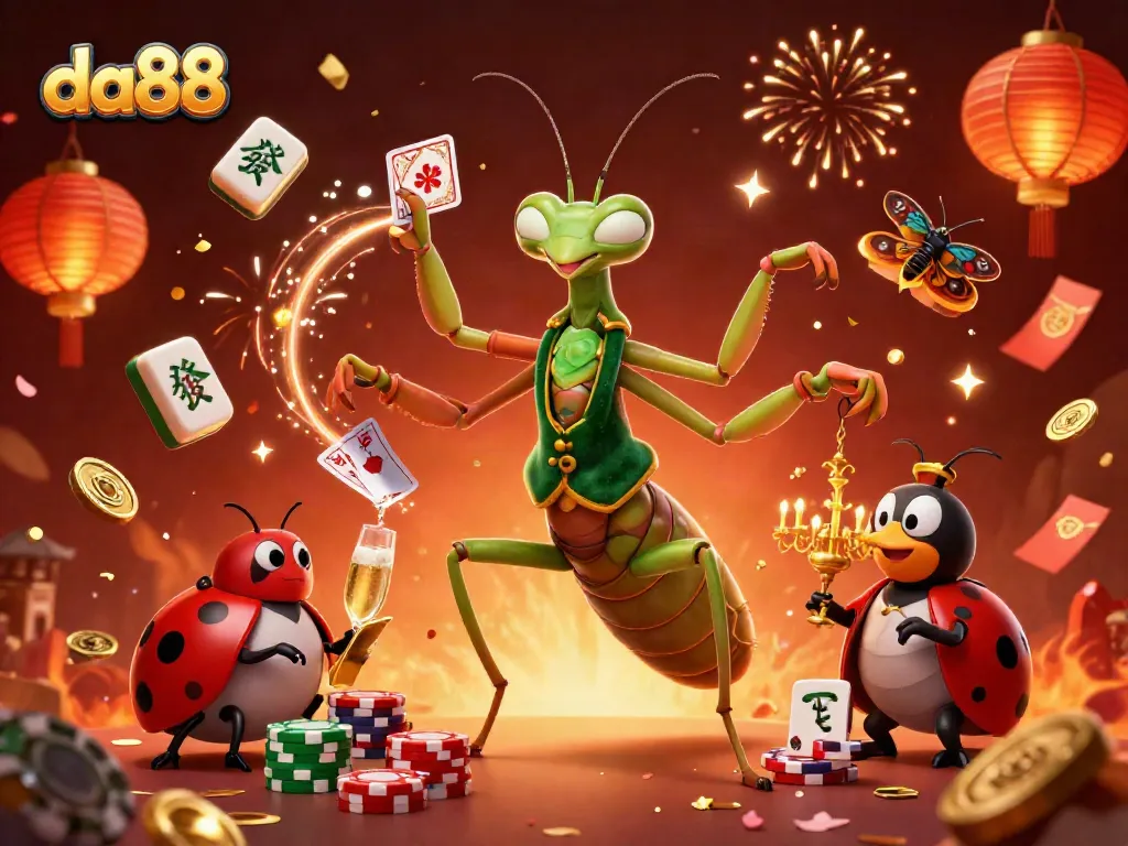 Experience the excitement of da88, with vibrant characters and dynamic gambling elements in an engaging casino scene.