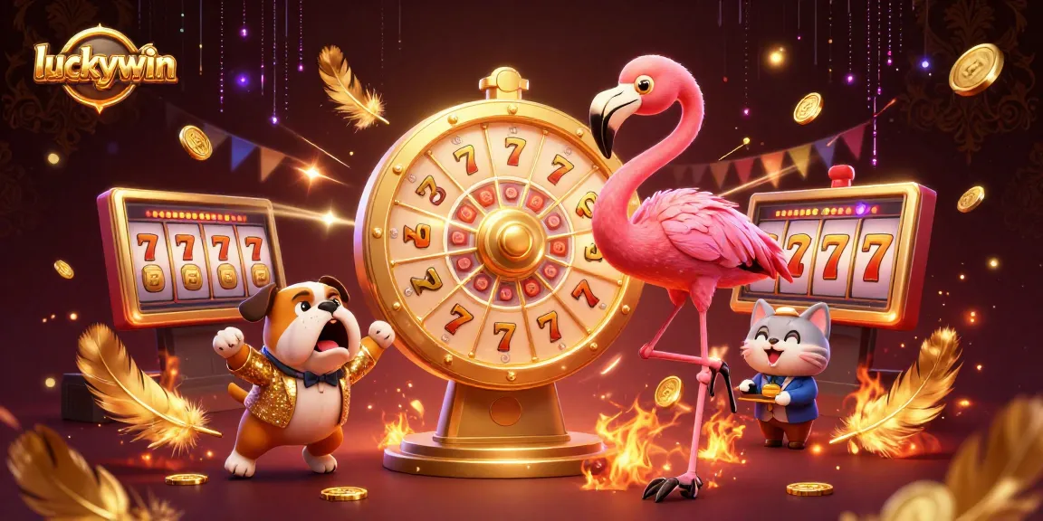Engage with luckywin through an exciting 3D cartoon scene showcasing casino thrills and vibrant visuals.