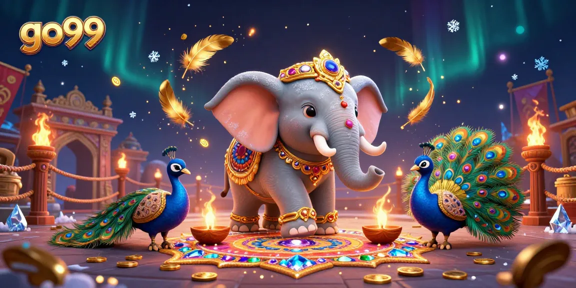 Play exciting casino games with go99 at a vibrant Diwali-themed celebration featuring unique visual elements.