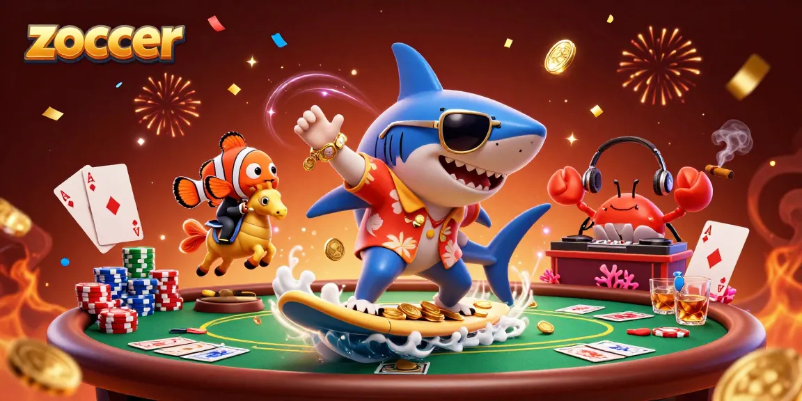 Engage in zoccer action featuring a vibrant scene of casino characters enjoying their game.
