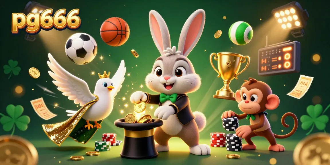 Experience the excitement with pg666 as a magician rabbit conjures coins amidst immersive gaming elements.